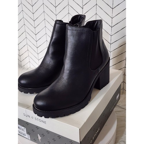 Sun + Stone Morghan Damen-Chelsea-Booties Stollensohle Stiefeletten mit Reißverschluss – Größe 9 M - Bild 1 von 8