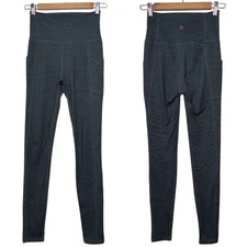 Manduka Essential Yoga Legging Women’s XS Heather Gray Full Length High waist