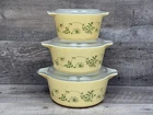 Vintage Pyrex IVY Oval Casserole Dish Set W/Lids 473 474 475
