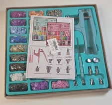 Plastic Snap Fastener Kit and Metal Buttons with Snaps Pliers Set 270 Sets