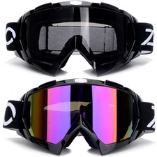 ZJNUO Dirt Bike Goggles,2 Pack ATV Motocross Off Road Riding Motorcycle Racin...