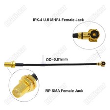 100x IPX MHF4 to RP-SMA Female 0.81mm Cable for PCI Wifi Router M.2 Cards 15cm