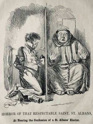c1851 POLITICS - CONFESSION OF A ST. ALBANS ELECTOR Original Antique Print