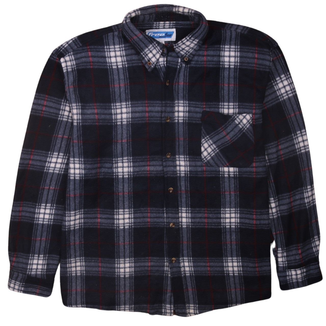 Free Joy Blue Button-Up Mens Xl