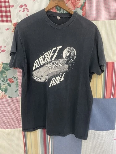 80s T SHIRT Rockets DETROIT BAND SINGLE STITCH Hane 1980s vintage concert t-shirt, vintage, single stitch, B+ condition