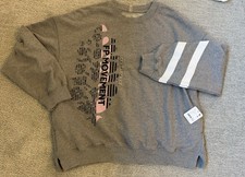 Free People Movement All-star Logo Pullover Grey/NEW/Sz Small/retails 98