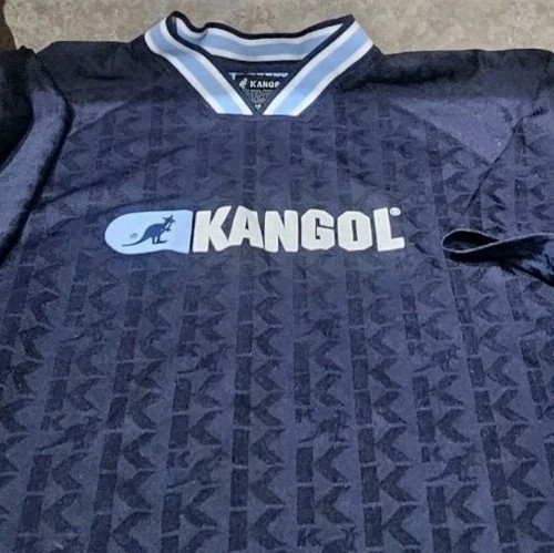 AUTHENTIC KANGOL-Navy Woven Logo Perform.Poly, Mens V.Neck Sports Jersey-(XL) - Picture 3 of 5