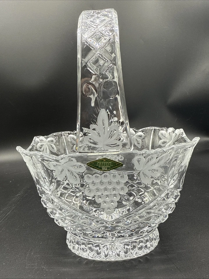 GODINGER BY SHANNON 10" CORTE CRISTALINO PATAS CESTA OVALADA DISEÑO UVA Foto 3 de 4