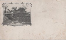 Elm St Bridge Truss Metal Stone Piers River Scene Postcard