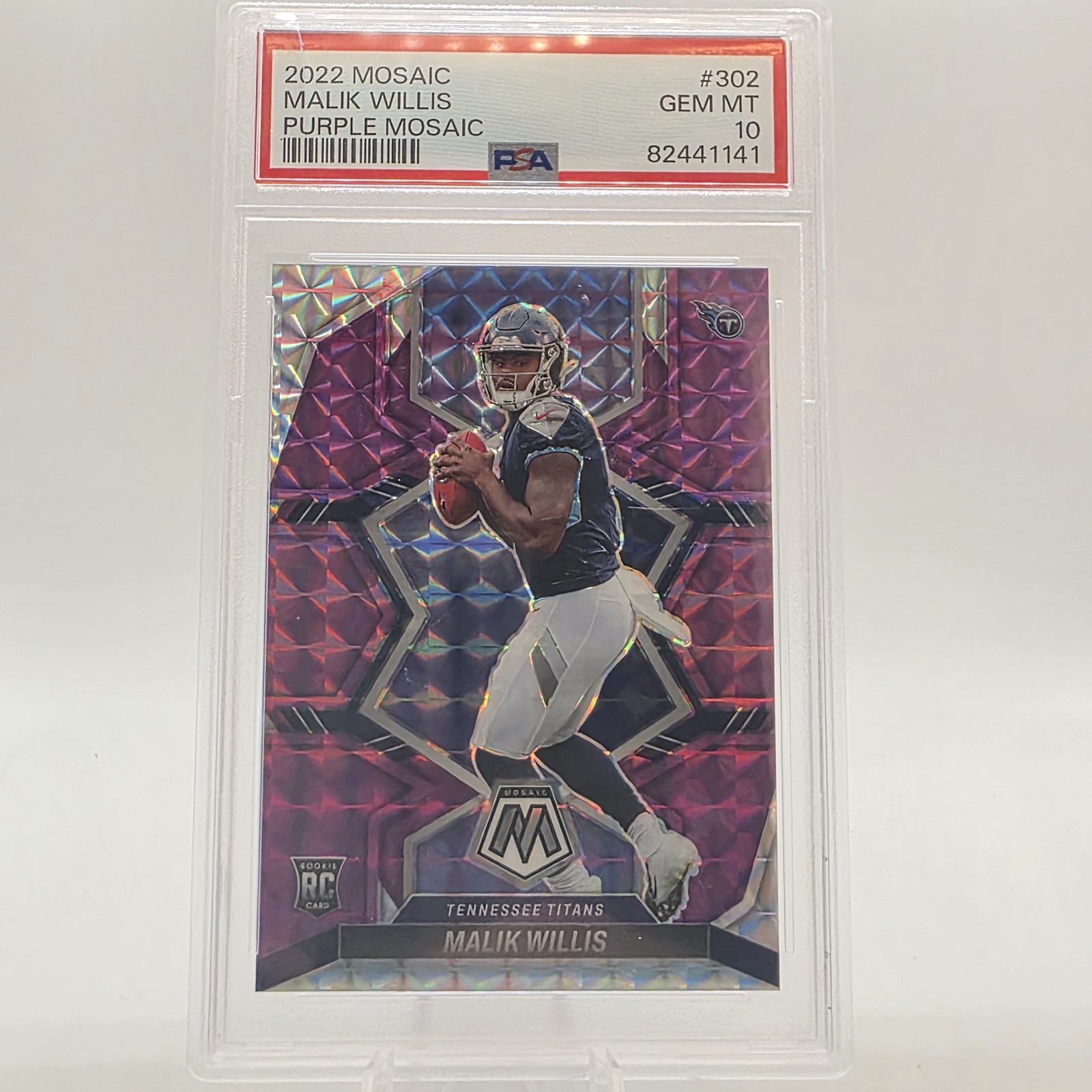 2022 Panini Mosaic #302 Malik Willis Mosaic Purple PSA 10 #/49