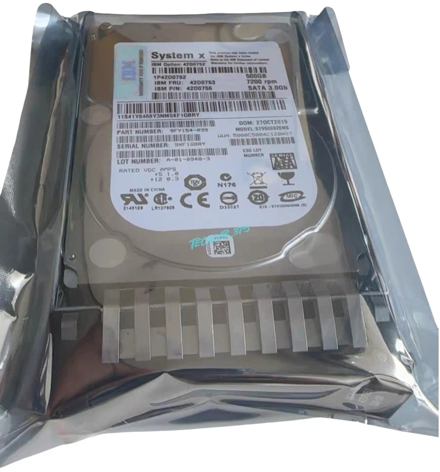IBM 500GB 42D0752 42D0753 42D0756 7.2K 2.5-inch SFF SATA HS HDD Hard Drive - Image 3 of 3
