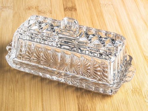 Butter Dish - Cheese Dish - Covered - Cut Crystal Glass - - Rectangular - 7.2... - Picture 4 of 4