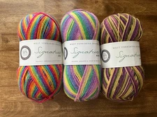 Destash | West Yorkshire Spinners Signature 4-Ply – 3-Skein Self-Striping Bundle