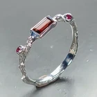 Vintage jewelry Natural Garnet Ring 925 Sterling Silver Size 8 /R467965