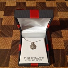 Sterling Silver 1/10 CTTW Diamond 18" Necklace Round Bling Sparkling NEW in Box