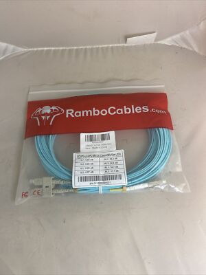 New OM3 SC LC DX MM Fiber Patch Cable, 15m 15 Meters 50ft Rambocables