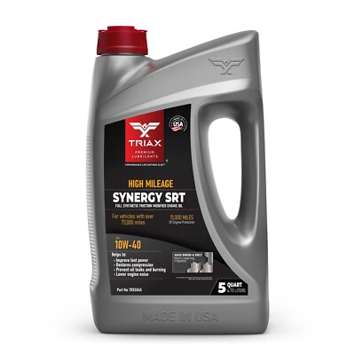 TRIAX Synergy SRT 10W-40 Full Synthetic PAO and Ester Engine Oil (5 Quart Jug)