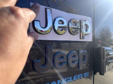 2 (two) 2018-2024 JEEP Wrangler/Gladiator Fender Emblem Chrome w/ Black Outline