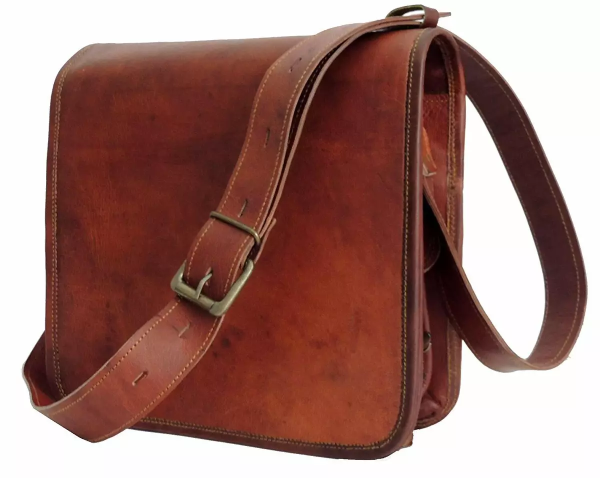 Messenger Shoulder Bag Rustic Vintage Leather Cross Body Handmade Purse Tote USA