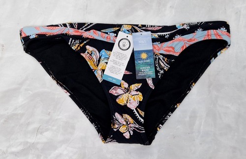 MARKS & SPENCER Damas Traje de Baño Negro Floral Hipster Bikini Parte Inferior Reino Unido 18 - Imagen 7 de 10