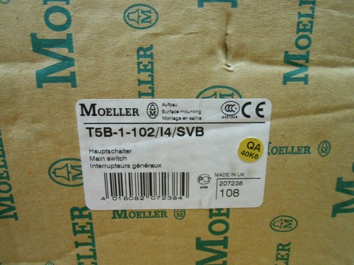 1 NIB MOELLER T5B-1-102/I4/SVB T5B1102I4SVB MAIN SWITCH 2 POLE 63A STOP FUNCTION - Picture 5 of 5