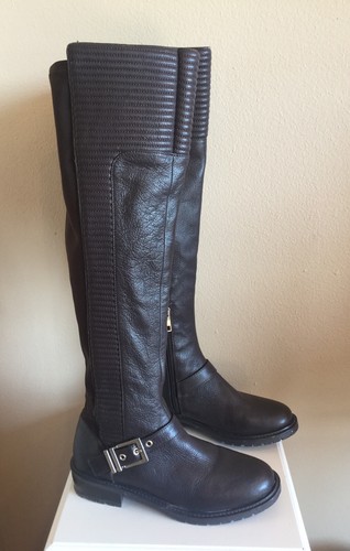 BCBGeneration Boots Women’s Brown Size 7 1/2 Leather Knee High Gold Buckle