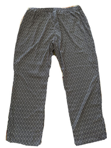 New Christian Siriano Women's black/White Geo print Wide Leg silky Pants-2XL