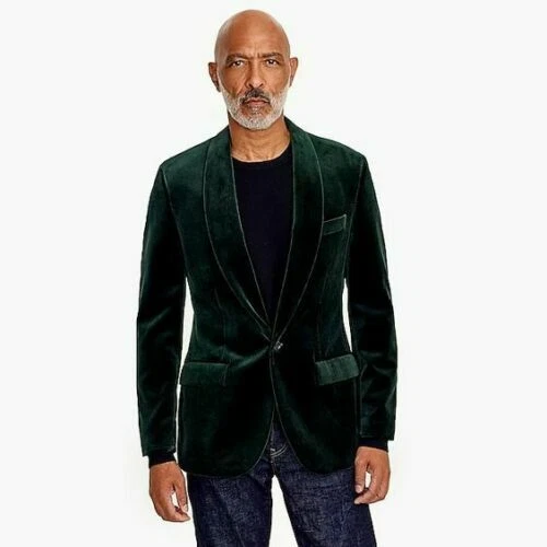 Green velvet shop blazer
