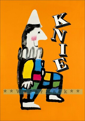 Vintage  Poster Print Circus Clown 1956 Retro Style Art Wall Decoration For All