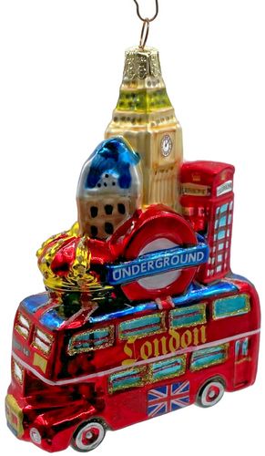Ornament London England Thames Double Decker Bus Travel Christmas Tree Decor - Picture 7 of 11