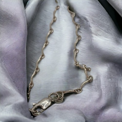 Silver Blue bead and pearl "925 Italy" necklace, vintage - Picture 2 of 4