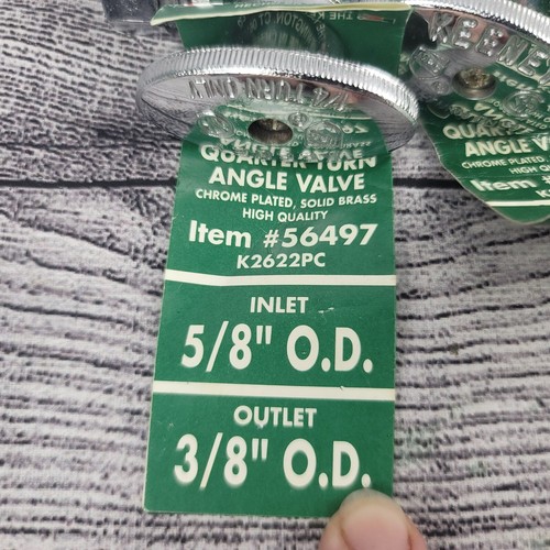 3x KEENEY ANGLE 5/8 In. Od X 1/2 In. Quarter Turn Angle Valve #56384 - Picture 2 of 3