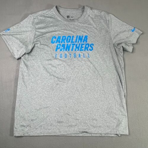 Carolina Panthers Tshirt Mens XL Gray Blue Short Sleeve Nike Tee Dri Fit