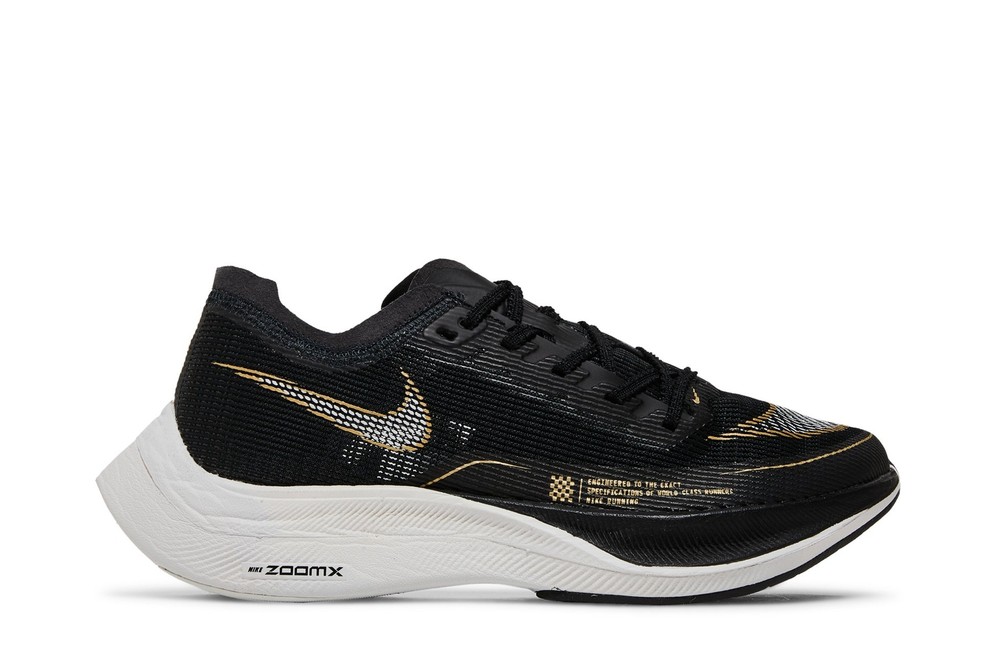 Nike Womens ZoomX Vaporfly NEXT% 2 Running Shoes Black Metallic Gold Coin CU4123-001
