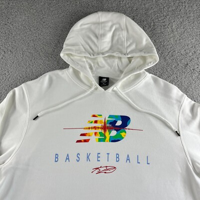 New Balance Sweater Mens Extra Large White Hoodie Sweatshirt