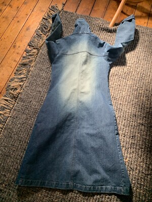 Ladies Denim Dress Size 8 Popper Closure Long Sleeves | eBay UK