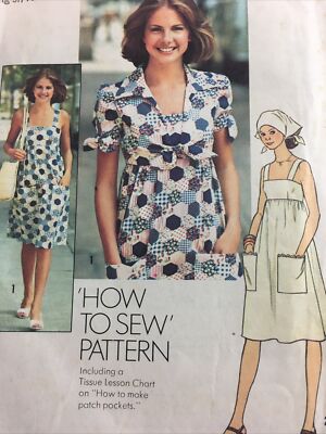 Simplicity 7292 Vintage Sewing Pattern Teens Dress Jacker Scarf Size7 8 Bust 29