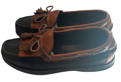 Sebago Lites Black And Brown Loafers Kilties Tassels Men