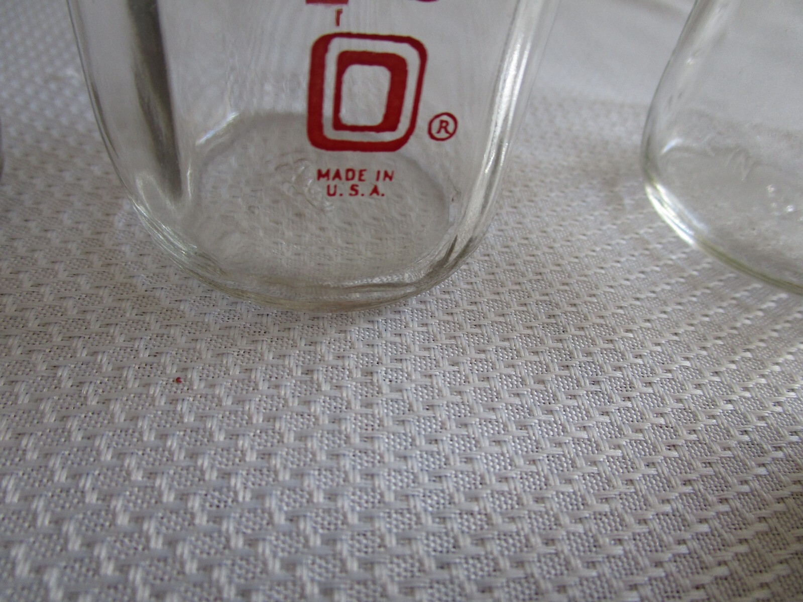 Vintage Evenflo   8 oz  Glass Baby Bottles Lot of 4 Red Wording  USA
