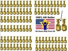 100 Pcs 6.3mm Brass Crimp Terminal Cable Female Spade Connector Gold Color