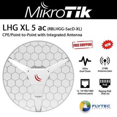 Mikrotik Lhg Xl 5 Ac Cpe Ptp Dual Chain 5ghz W Integrated 27 Dbi