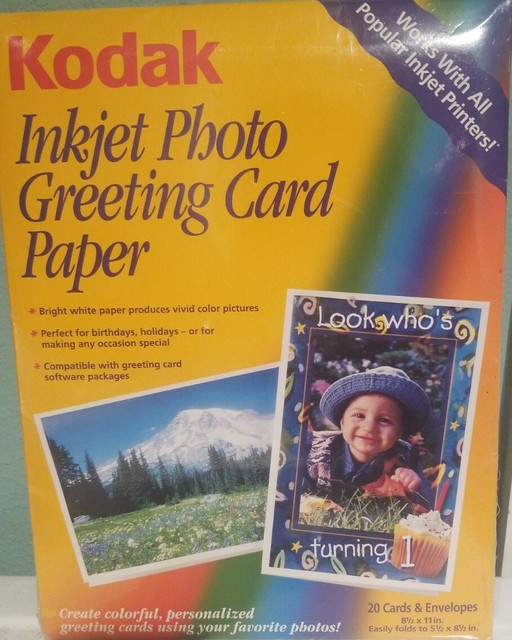 Kodak 8.5" X 11" Inkjet Photo Greeting Card Paper 20 Card Envelope eBay