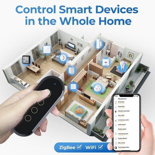 Smart Wireless Switch WIFI Remote 4 Key Control Touch Light Home Appliances - Photo 4/20