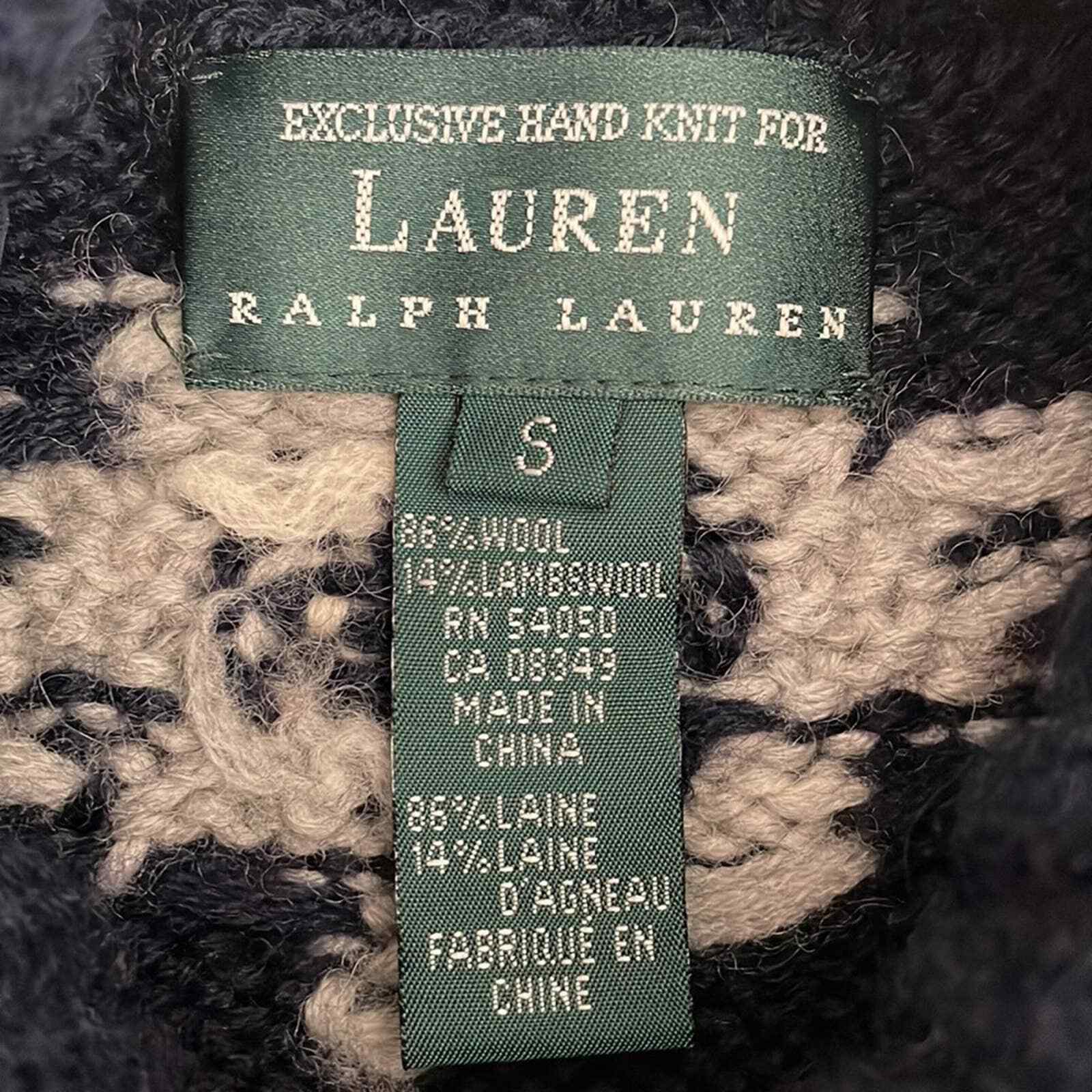 Lauren Ralph Lauren Hand Knit Wool Novelty Chunky Aztec Ski 