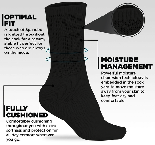 6-12 Pairs Mens Non Elastic Diabetic Work Sports Socks Loose Soft Grip Top 6-11 - Picture 12 of 15