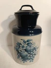 McCoy Faux Ceramic Milk Can Cookie Jar Blue Gray Harvest 9.5" #253 Original Seal