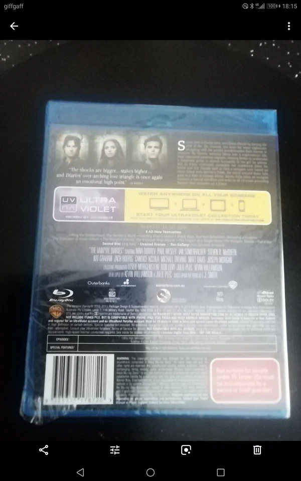 The Vampire Diaries The Complete Fourth Season (Blu-ray, 2013) New. Cert 15. - Image 2 of 2