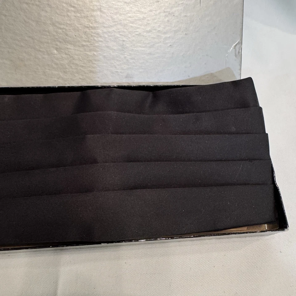 John Wanamaker Men's Bow Tie & Cummerbund Set Black Silk In Box Formal Wear - Image 3 of 4