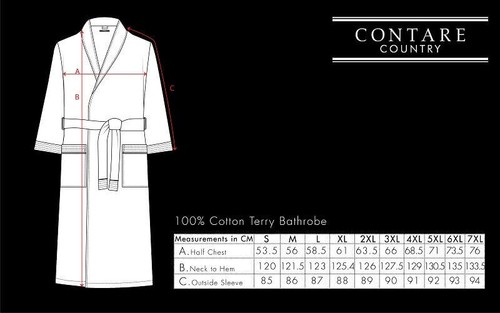 Mens Contare Sizes S-7XL Navy Blue Cotton Waffle Dressing Gown Bath Robe - FNV - Picture 6 of 6