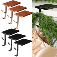 6 Pcs 2 in 1 Christmas Garland Hangers for Mantle Fireplace Stocking and Garl...